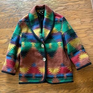 JOFELD Wool aztec/southwestern/yellowstone style jacket. Medium